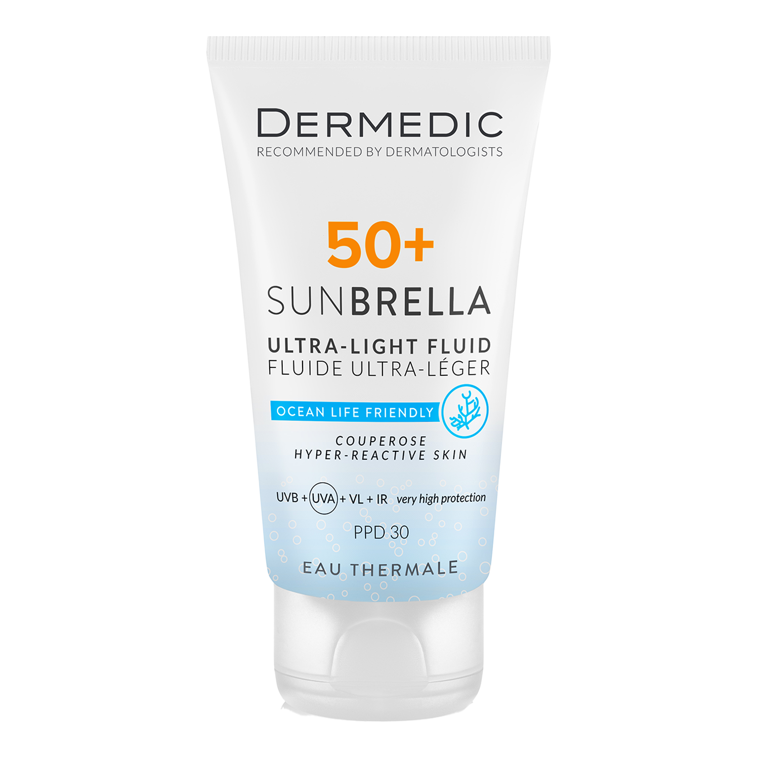Набор Dermedic Sunbrella: солнцезащитный крем SPF 50+ для кожи с куперозом 40 мл и термальная вода 50 мл — фото 3