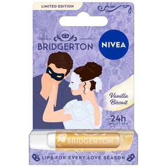 Nivea Bridgerton Edition, pielęgnująca pomadka do ust, Vanilla Biscuit, 4,8 g - zdjęcie produktu