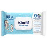 Kindii Water Care 99,9%, chusteczki nawilżane dla niemowląt i dzieci, 60 sztuk - miniaturka zdjęcia produktu