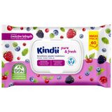 Kindii Pure&Fresh, papier toaletowy nawilżany, owoce leśne, 60 sztuk - miniaturka zdjęcia produktu