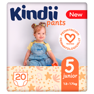 Kindii Pants Junior 5 (12-17 kg), pieluchomajtki, 20 sztuk - zdjęcie produktu