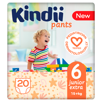 Kindii Pants Junior Extra 6 (15+ kg), pieluchomajtki, 20 sztuk - zdjęcie produktu