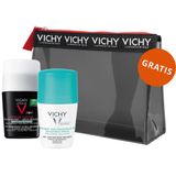 Zestaw Vichy Homme, antyperspirant roll-on dla mężczyzn, 72-godzinna ochrona, 50 ml + antyperspirant roll-on, kuracja przeciw nadmiernemu poceniu, 48h, 50 ml + kosmetyczka gratis - miniaturka zdjęcia produktu
