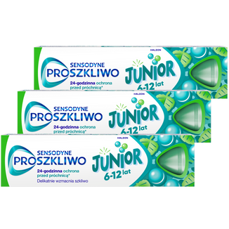 Zestaw Sensodyne Proszkliwo Junior, pasta do zębów dla dzieci, 6-12 lat, 3 x 75 ml - zdjęcie produktu
