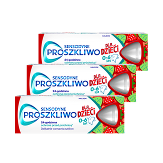 Zestaw Sensodyne Proszkliwo, pasta do zębów dla dzieci, 0-6 lat, 3 x 50 ml - zdjęcie produktu
