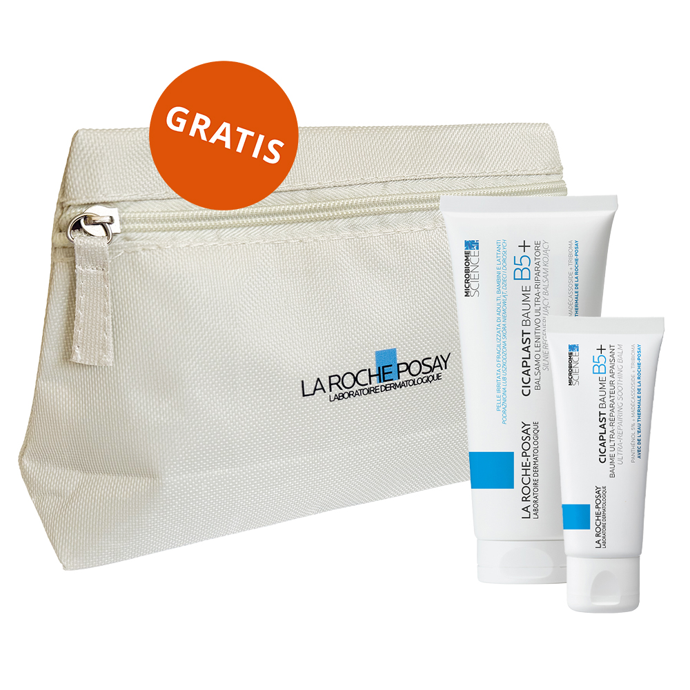 La Roche Posay Zestaw La Roche-Posay Cicaplast Baume B5+, kojący balsam regenerujący, 100 ml + 40 ml + kosmetyczka gratis