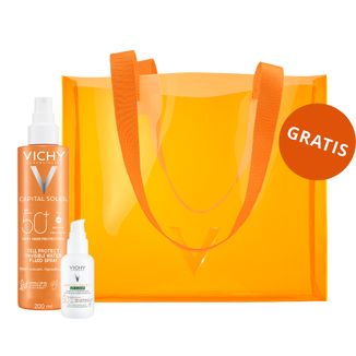 Zestaw Vichy Capital Soleil UV-Clear, fluid przeciw niedoskonałościom, SPF 50+, 40 ml + spray ochronny do twarzy i ciała, SPF 50+, 200 ml + torba gratis - zdjęcie produktu