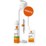 Zestaw La Roche-Posay Anthelios UVMune 400, niewidoczny fluid ochronny, SPF 50+, 50 ml + mgiełka do twarzy przeciw błyszczeniu się skóry, SPF 50, 75 ml + szklana butelka gratis - miniaturka zdjęcia produktu