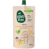 Owolovo LOVObebe Mus owocowy w tubce, jabłko, banan, truskawka, 120 g - miniaturka zdjęcia produktu
