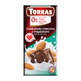 Torras czekolada mleczna z migdałami, bez dodatku cukru, 75 g - miniaturka zdjęcia produktu