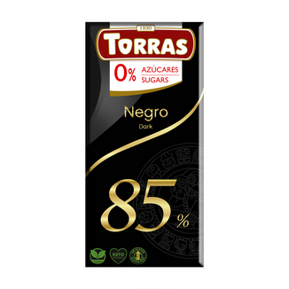 Torras czekolada gorzka 85% kakao, bez dodatku cukru, 75 g - zdjęcie produktu