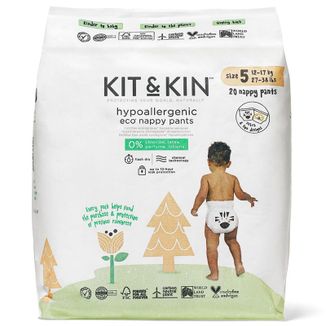Kit&Kin, biodegradowalne pieluchomajtki jednorazowe, rozmiar 5, 12-17 kg, 20 sztuk - zdjęcie produktu