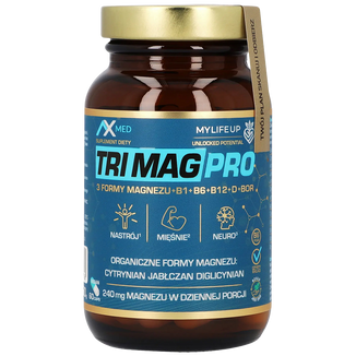 Ax Med Tri Mag Pro, organiczne formy magnezu, 60 kapsułek - zdjęcie produktu