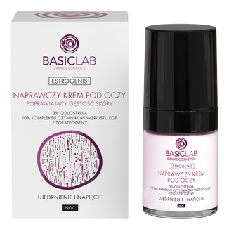 BasicLab Estrogenis Ujędrnienie i Napięcie, naprawczy krem pod oczy poprawiający gęstość skóry, na noc, 18 ml - zdjęcie produktu