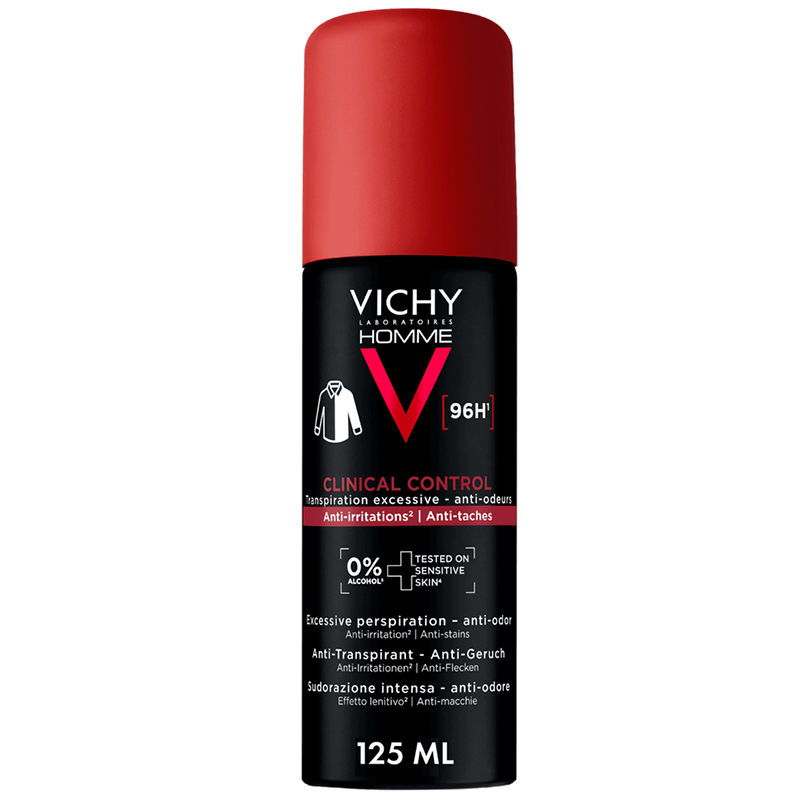 Vichy Vichy Homme Clinical Control, Antitranspirant für Herren als Aerosol 96h, 125 ml — Inhaltsstoffe und Bewertung
