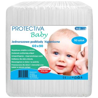 Protectiva Baby, podkłady higieniczne, jednorazowe, 60 cm x 90 cm, 50 sztuk - zdjęcie produktu