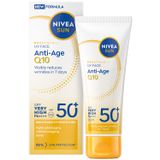Nivea Sun Q10, przeciwzmarszczkowy krem do twarzy, SPF 50+, 40 ml - miniaturka zdjęcia produktu