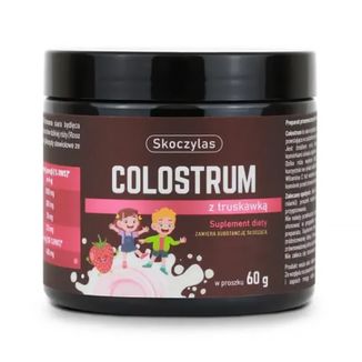 Skoczylas Colostrum z truskawką, dla dzieci od 3 lat, proszek, 60 g Skoczylas Colostrum z truskawką, dla dzieci od 3 lat, proszek, 60 g - zdjęcie produktu
