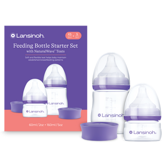 Lansinoh, butelka ze smoczkiem NaturalWave o bardzo wolnym i wolnym przepływie, 60 ml + 160 ml - zdjęcie produktu
