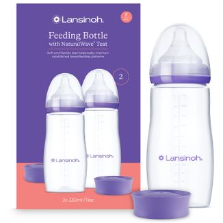 Lansinoh, butelka ze smoczkiem NaturalWave o szybkim przepływie, 2 x 330 ml - zdjęcie produktu