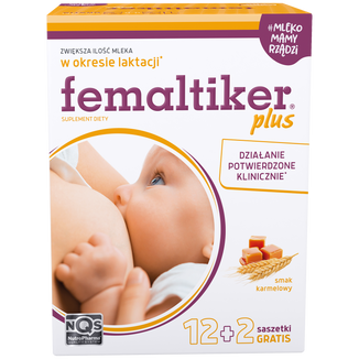 Femaltiker Plus, smak karmelowy, 12 saszetek + 2 saszetki gratis - zdjęcie produktu