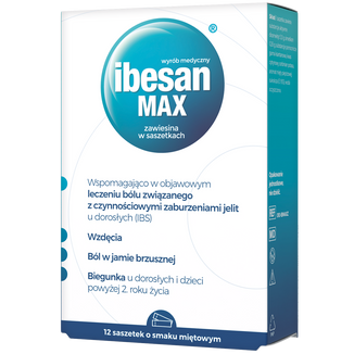 Ibesan Max, zawiesina w saszetkach, smak miętowy, 12 saszetek - zdjęcie produktu