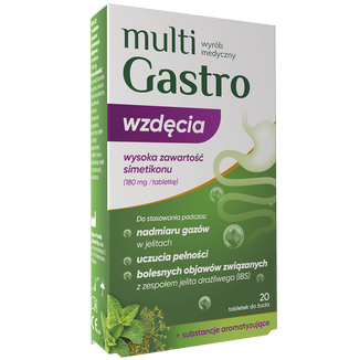 Multigastro Wzdęcia, 20 tabletek do żucia - zdjęcie produktu