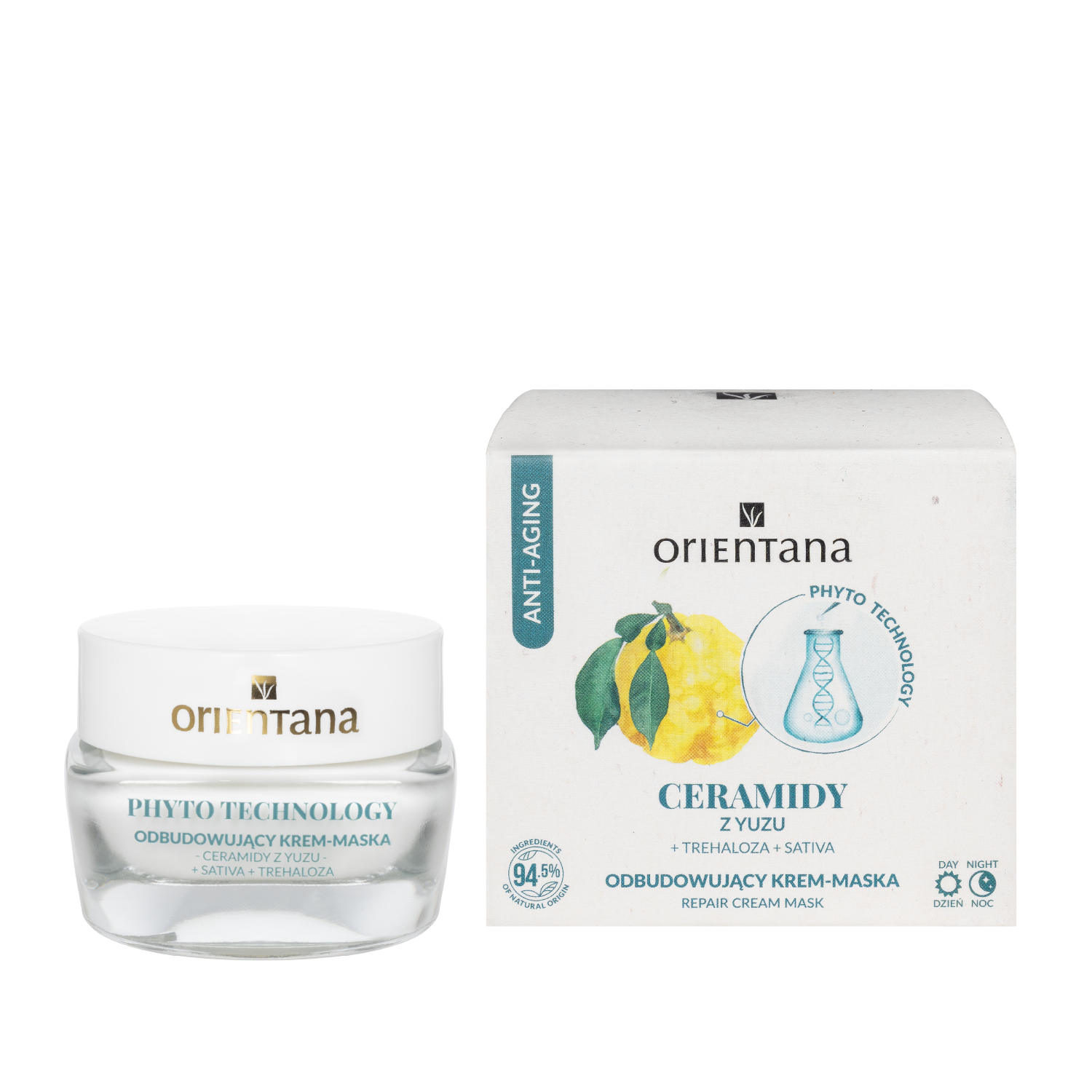 Nieznana Orientana Phyto Technology, odbudowujący krem-maska, ceramidy z yuzu, 40 ml — Składniki i ocena