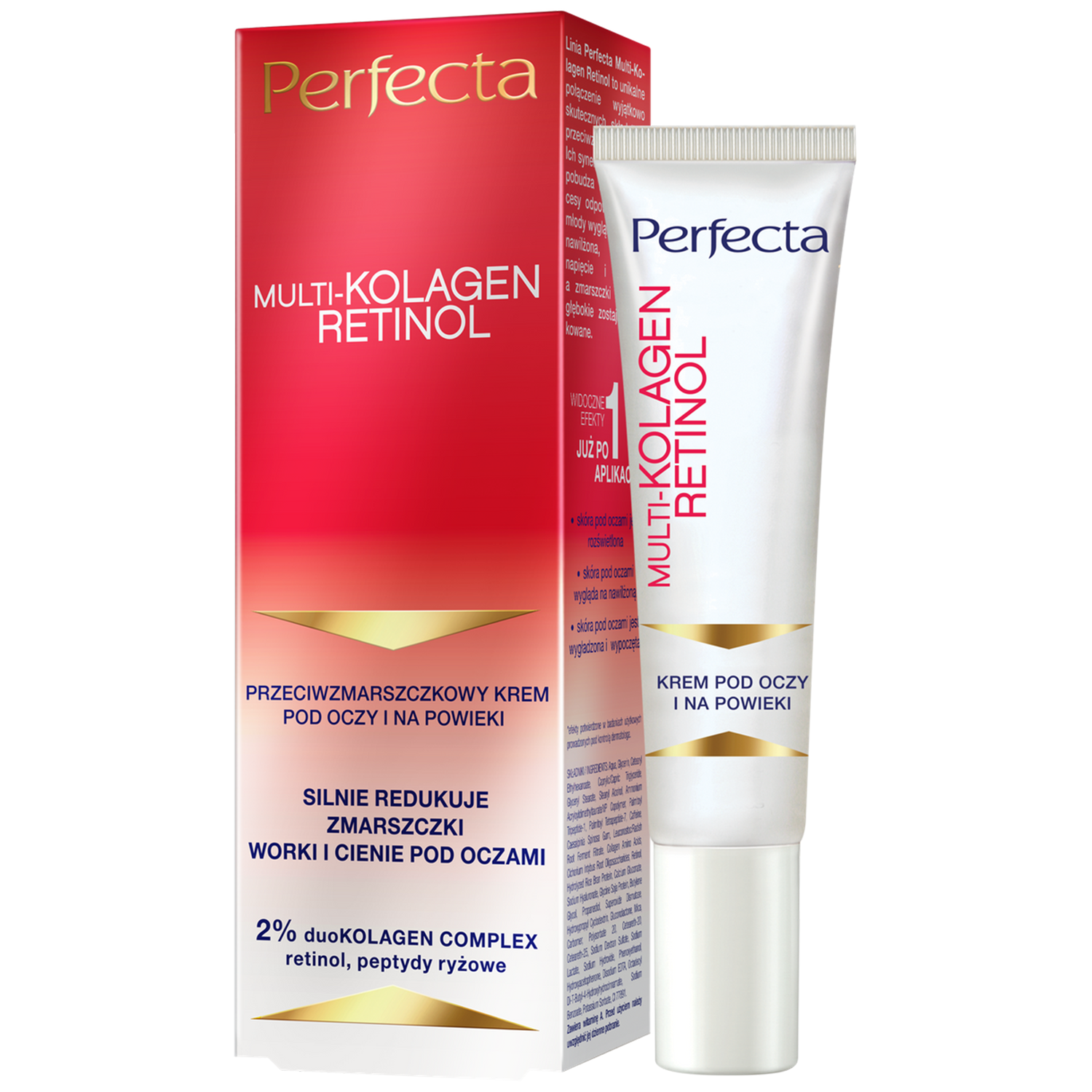 Perfecta Perfecta Multikolagen Retinol, Anti-Falten Augencreme und für die Lider, 15 ml — Inhaltsstoffe und Bewertung