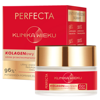 Perfecta Klinika Wieku 60+, kolagenowy krem silnie przeciwzmarszczkowy na dzień, 50 ml - zdjęcie produktu