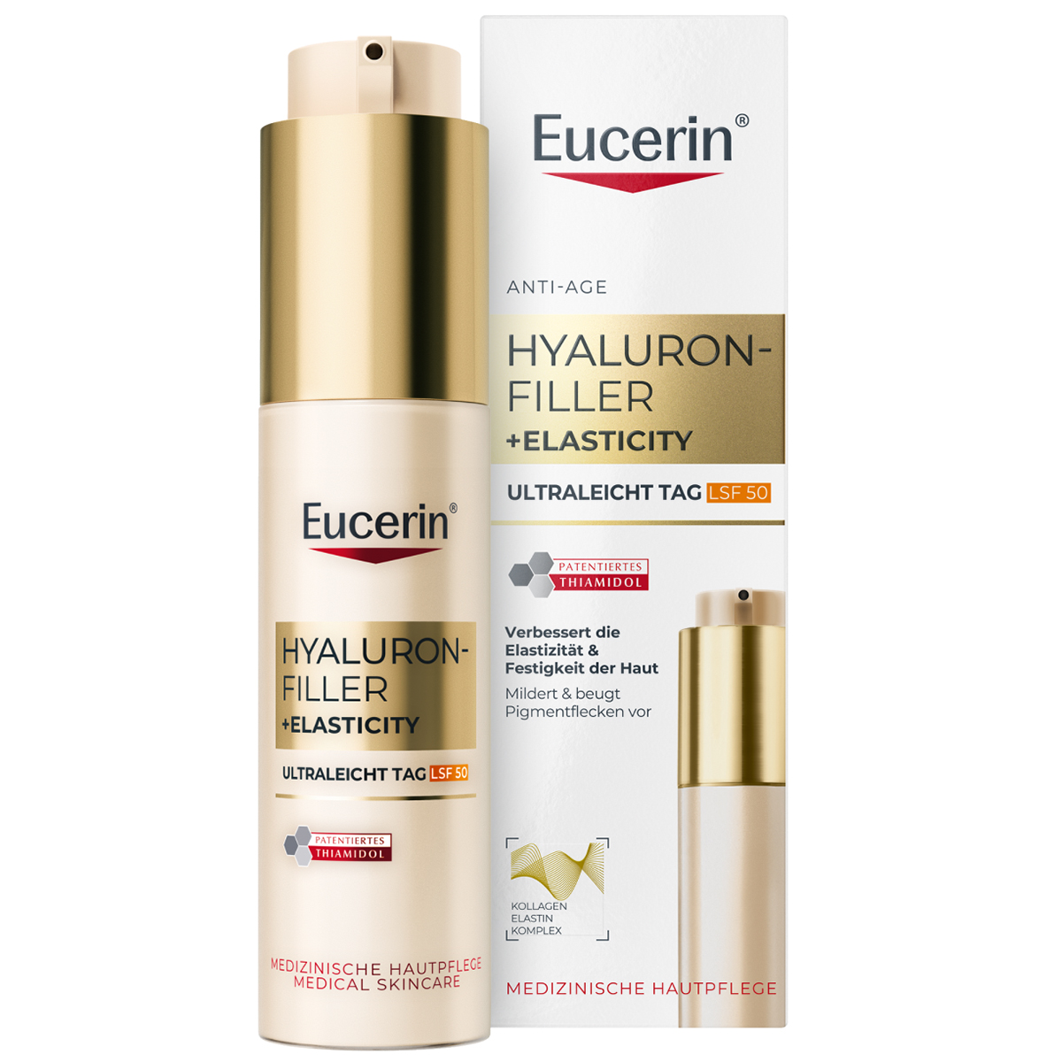 Eucerin Eucerin Hyaluron-Filler+ Elasticity, ultraleicht Tagescreme, SPF 50, 50 ml — Inhaltsstoffe und Bewertung