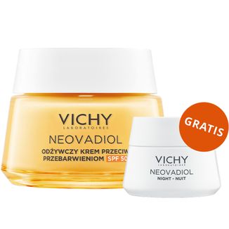 Vichy Neovadiol Magistral, odżywczy krem przeciw przebarwieniom, SPF 50, skóra dojrzała, 50 ml + krem na noc przeciw wiotczeniu skóry, 15 ml gratis - zdjęcie produktu