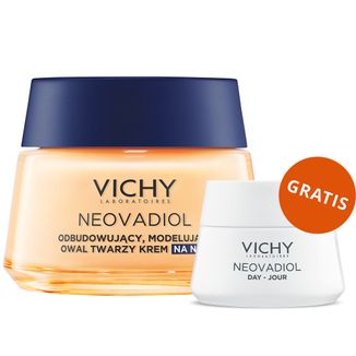 Vichy Neovadiol Kompleks Uzupełniający, odbudowujący, modelujący owal twarzy krem na noc, 50 ml + krem na dzień, skóra normalna i mieszana, 15 ml gratis - zdjęcie produktu