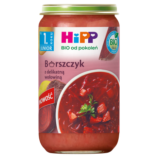 HiPP Bio Barszczyk z delikatną wołowiną, po 1 roku, 250 g - zdjęcie produktu