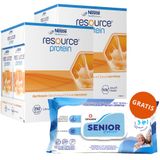 Zestaw Resource Protein, preparat odżywczy, smak morelowy, 8 x 200 ml + Opharm Senior Hygienic 3w1, chusteczki nawilżane, 72 sztuki gratis - miniaturka zdjęcia produktu