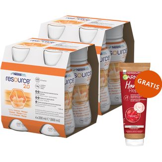 Zestaw Resource 2.0, preparat odżywczy, smak ananas-mango, 8 x 200 ml + Garnier Hand Repair, intensywnie regenerujący krem do rąk, 75 ml gratis - zdjęcie produktu