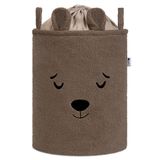 Sipo, kosz na zabawki XL zamykany na ściągacz, premium boucle, brązowy miś, 1 sztuka - miniaturka zdjęcia produktu