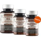 Zestaw Singularis Naturalna Witamina B12 Metylokobalamin 990 µg + 1 mg BioPerine, 120 kapsułek + Witamina B-Complex Forte, 30 kapsułek + Melatonina Plus, 30 kapsułek gratis - miniaturka zdjęcia produktu