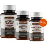 Zestaw Singularis Superior Kolagen Beauty Collactive + Witamina C, 60 kapsułek + Biotyna Forte 5000 µg, 60 kapsułek wegańskich + Melatonina Plus, 30 kapsułek gratis - miniaturka zdjęcia produktu