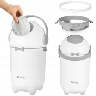 Lionelo Purebin White, kosz na zużyte pieluszki Lionelo Purebin White, kosz na zużyte pieluszki - zdjęcie produktu