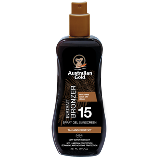 Australian Gold Instant Bronzer Spray Gel, żel w sprayu do opalania z bronzerem, SPF 15, 237 ml - zdjęcie produktu