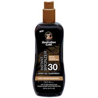 Australian Gold Instant Bronzer Spray Gel, żel w sprayu do opalania z bronzerem, SPF 30, travel size, 100 ml - zdjęcie produktu