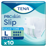 Tena Slip ProSkin Super, pieluchomajtki, rozmiar L, 92-150 cm, 10 sztuk - miniaturka zdjęcia produktu