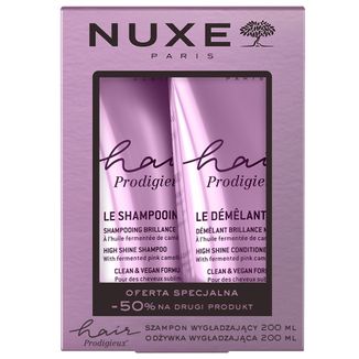 Zestaw Nuxe Hair Prodigieux, wygładzający szampon do włosów, 200 ml + wygładzająca odżywka do włosów, 200 ml USZKODZONE OPAKOWANIE - zdjęcie produktu