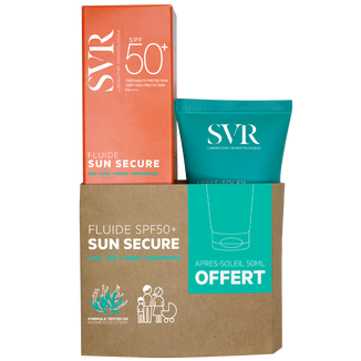 SVR Sun Secure Fluide, lekki krem ochronny do twarzy, SPF 50+, 50 ml + Lait Apres-Soleil, mleczko po opalaniu, 50 ml gratis - zdjęcie produktu