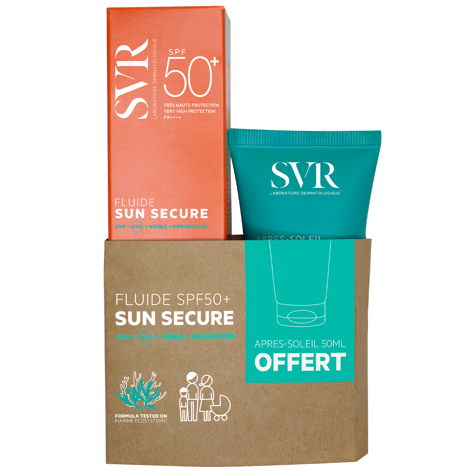 Nieznana SVR Sun Secure Fluide, lekki krem ochronny do twarzy, SPF 50+, 50 ml + Lait Apres-Soleil, mleczko po opalaniu, 50 ml gratis — Inhaltsstoffe und Bewertung