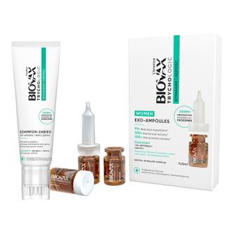 Zestaw L'Biotica Biovax Trychologic Wypadanie i Gęstość Exo-Ampoules, kuracja dla kobiet, ampułki, 7 x 5 ml + szampon-zabieg do włosów i skóry głowy, 145 ml - zdjęcie produktu