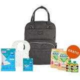 Zestaw Travel Canpol Babies, wielofunkcyjny plecak + nakładki na toaletę, 10 sztuk + jednorazowe ręczniki, 2 sztuki + śliniaki, 10 sztuk + gratis kaszka, 2 x 210 g i mus, 2 x 80 g - miniaturka zdjęcia produktu