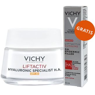 Vichy Liftactiv Hyaluronic Specialist H.A., krem przeciwzmarszczkowy i ujędrniający, SPF 30, 50 ml + serum przeciwzmarszczkowe, 10 ml gratis - zdjęcie produktu