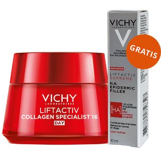 Vichy Liftactiv Collagen Specialist, krem przeciwzmarszczkowy, każdy rodzaj skóry, 50 ml + serum przeciwzmarszczkowe, 10 ml gratis - zdjęcie produktu